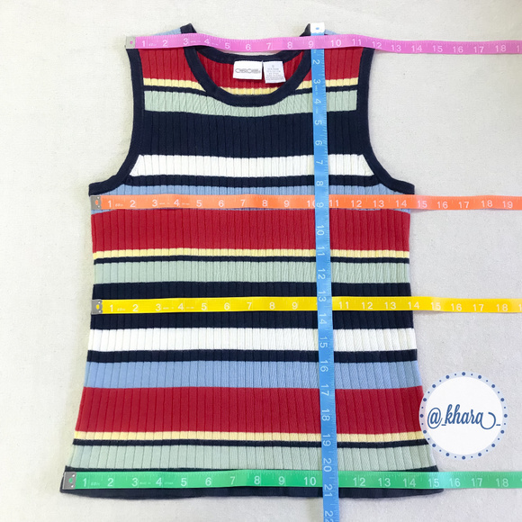 Cherokee Multi-Color Striped Sleeveless Sweater - Picture 5 of 7